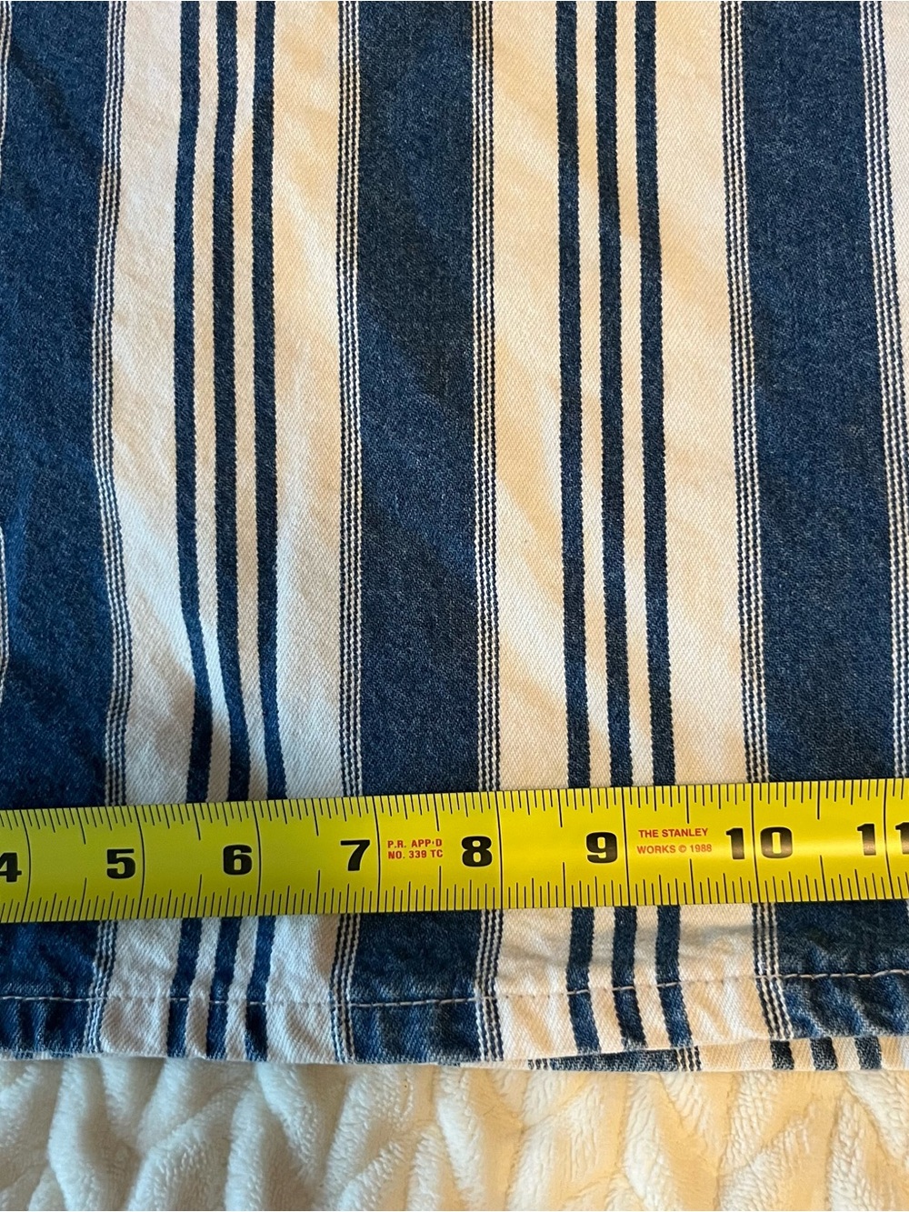 Northcrest Vintage Women Blue and White Stripe High-Waist Bermuda Shorts Size 14 - Picture 14 of 15